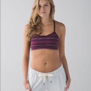 Lululemon Flow Y Bra IV Space Dye Twist Regal Plum Alarming Red Purple Size 6